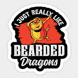 I Just Really Like Bearded Dragons Reptile Bearded Dragon 3 Sticker